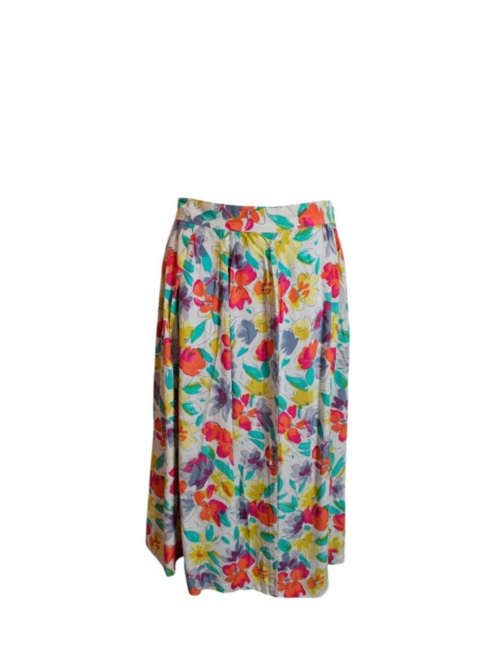 Emily St John Womens 11/12 Floral Skirt Multicolor Rayon Midi Archival Boutique - Picture 2 of 5